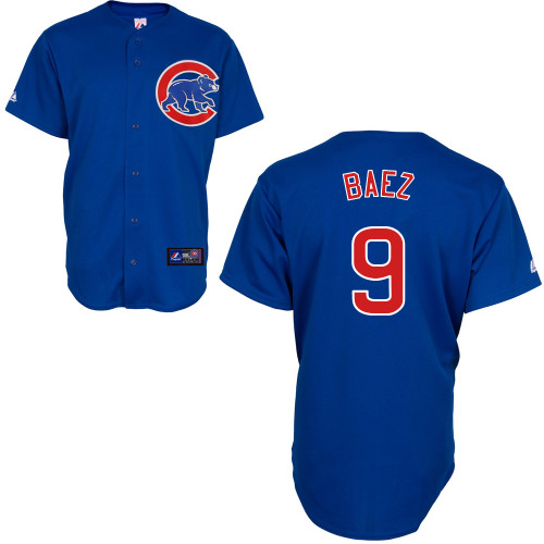 Javier Baez #9 MLB Jersey-Chicago Cubs Men's Authentic Alternate 2 Blue Baseball Jersey